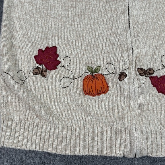 Southern Lady Sweater Vest Womens 8 Fall Autumn Embroidery Seasonal Pumpkin Leaf - Picture 2 of 11